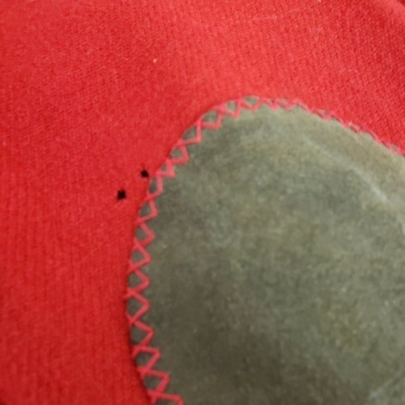 Vintage Woolrich Red Leather Patch Sleeve Button Up Shirt Red Mens 15 S - Picture 8 of 12